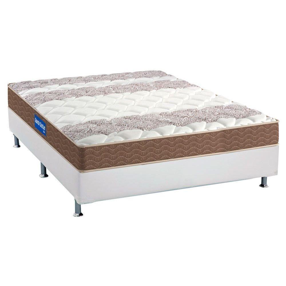 Cama Box Casal: Colchão Espuma D33 Probel Guarda Costas + Base Crc Courano White(138X188) - 1