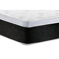 Cama Box Baú Queen: Colchão Espuma D45 Castor Black e White Air Euro Pillow + Base CRC Courano Black(158x198) - 3