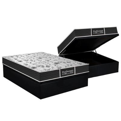 Cama Box Baú Casal: Colchão Molas Probel Prolastic Prodormir Sleep + Base Black(138X188)