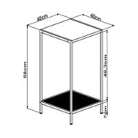 Mesa Lateral York 58cm Estrutura Preto Fosco - Hanover - 2
