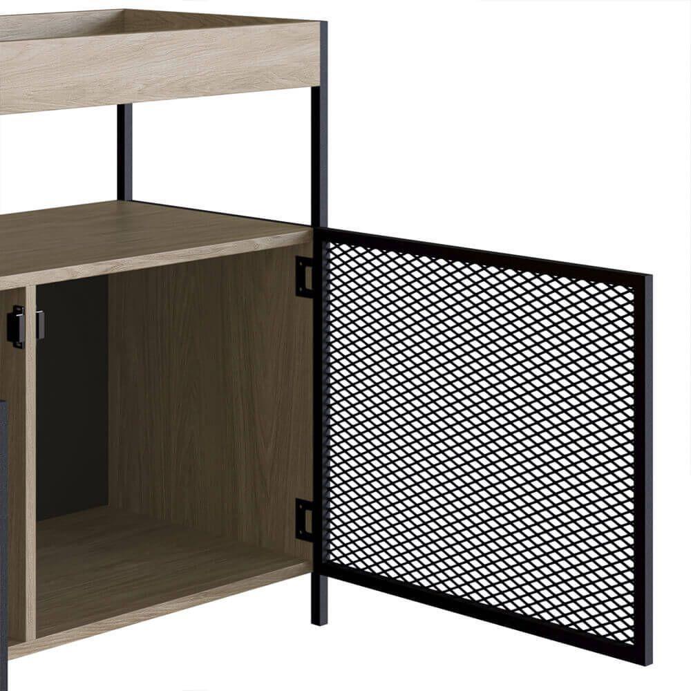 Buffet Bar York 100cm Estrutura Preto Fosco - Hanover - 6