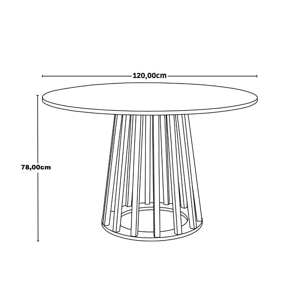 Conjunto Mesa De Jantar Redonda Talia Branca 120cm Com 6 Cadeiras Eiffel Leda - Branco - 3