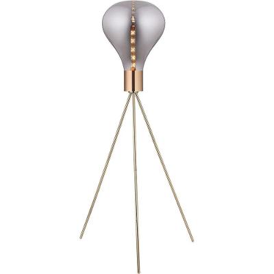 Luz Luminária De Chão 160X72X72Cm Vidro Cinza