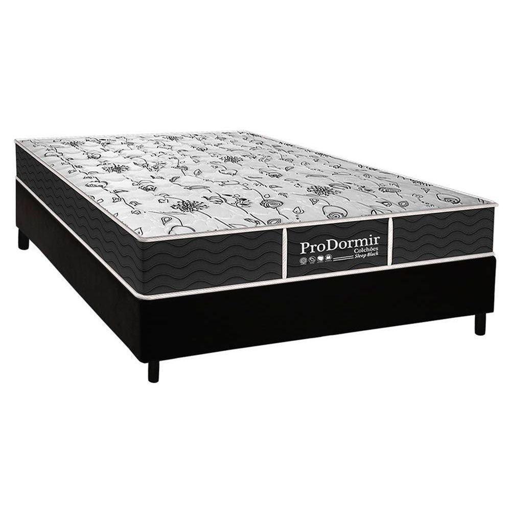 Cama Box Casal: Colchão Molas Probel Prolastic Sleep + Base Crc Courano Black(138X188) - 1