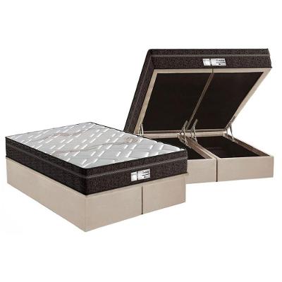 Cama Box Baú Queen: Colchão Molas Ensacadas Probel Masterpocket Evolution + Base Clean(158X198)