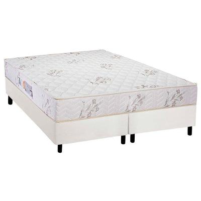 Cama Box Queen: Colchão Espuma Luckspuma D33 Supreme + Base Crc Courano White(158X198)