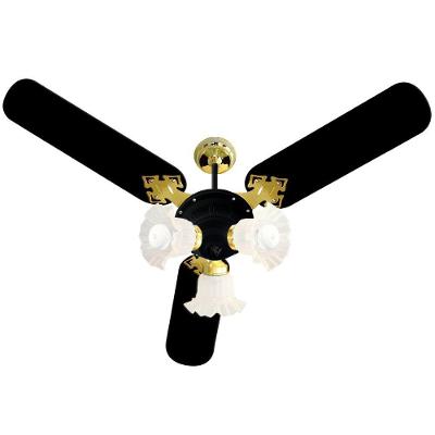 Ventilador De Teto Venti-delta New Zeta Preto Com Dourado 3 Pás Laqueada Preto 110v
