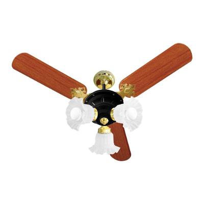 Ventilador De Teto Venti-delta New Zeta Preto Com Dourado 3 Pás Mogno 220v