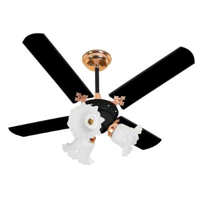 Ventilador De Teto Venti-delta New Zeta Preto Com Cobre 4 Pás Laqueada Preto 220v