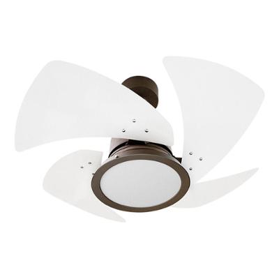 Ventilador De Teto Venti-Delta Marrom Com 4 Pás Branco De Mdf 84Cm De Diâmetro 110V Led Luz 6000K