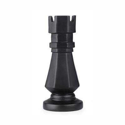 Escultura Em Resina Maciça Xadrez Preto Fosco Bella Art Torre