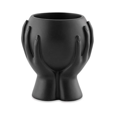Cachepot Em Poliresina Preto 13x11cm