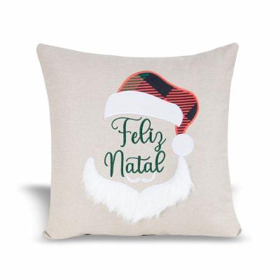 Almofada Artesanal Em Poliéster 50x50cm Cortbrás Feliz Natal