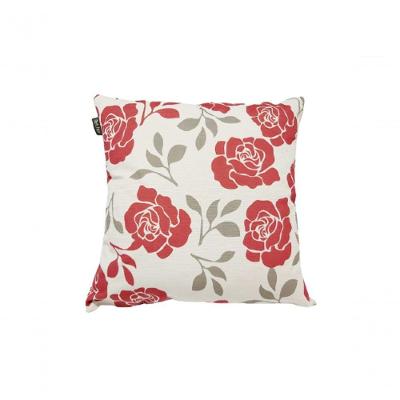 Capa De Almofada Veludo Premium Vermelha Floral 43x43cm