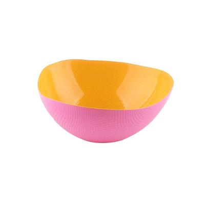 Centro De Mesa Em Vidro Milky Amarelo E Rosa Full Fit 20x8cm