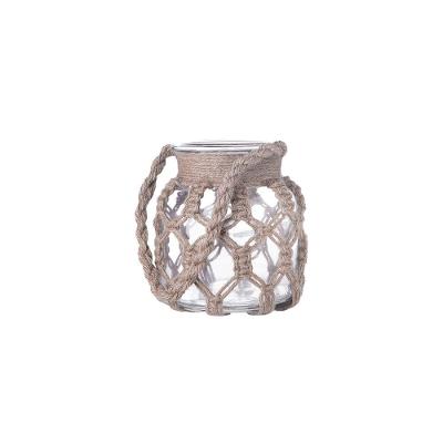 Vaso Em Vidro Com Fibra Sintética Bahamas L'hermitage 15x16cm