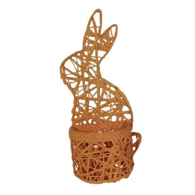 Cesta Coelho De Papel Laranja 21Cm - Cp003P