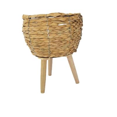 Cachepot Em Palha Natural Com Pés 31cm