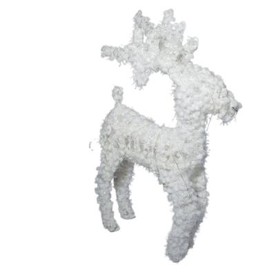Rena Aramada Revestida Com Flocos De Neve E Led 38cm