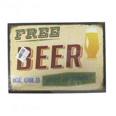 Quadro Free Beer Ice Cold Best In Town 20x30 Cm