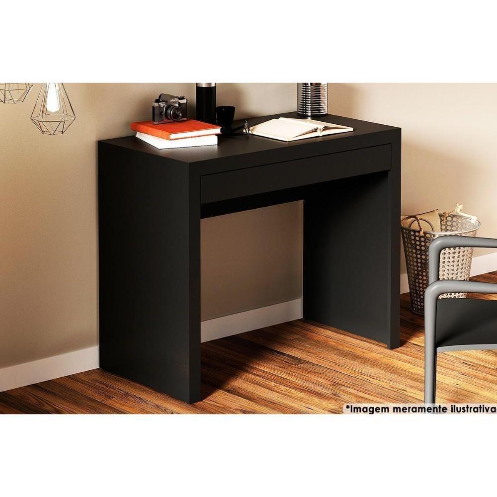 Mesa de Computador Solteiro ME4107 c/ 1 Gaveta Preto - Tecno Mobili - 1