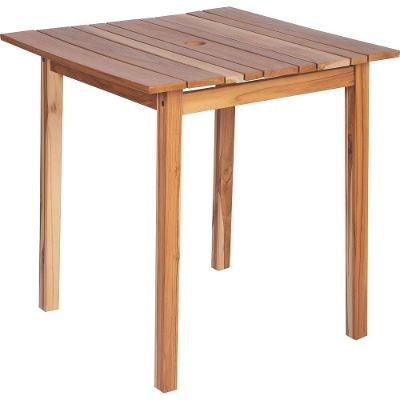 Mesa Quadrada Verona Em Madeira Teca Com Acabamento Em Verniz Transparente 74 Cm