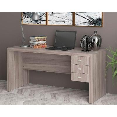Mesa de Computador ME4113 c/ 3 Gavetas Carvalho - Tecno Mobili