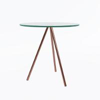 Mesa Lateral Gabriela Wood Tampo Vidro Cobre - Cor: Branco - 5