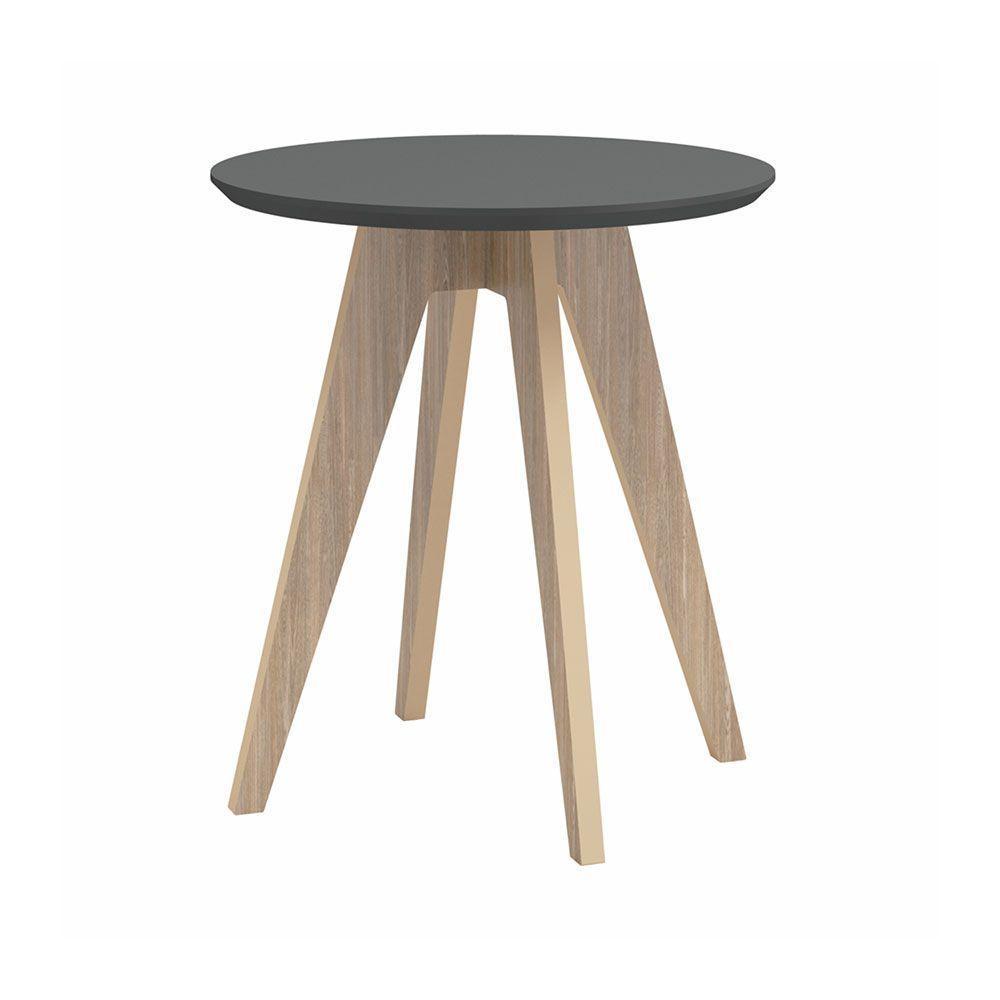 Mesa Lateral Retrô Siena Grafite Carvalho 60cm - 1