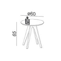 Mesa Lateral Retrô Siena Grafite Carvalho 60cm - 3