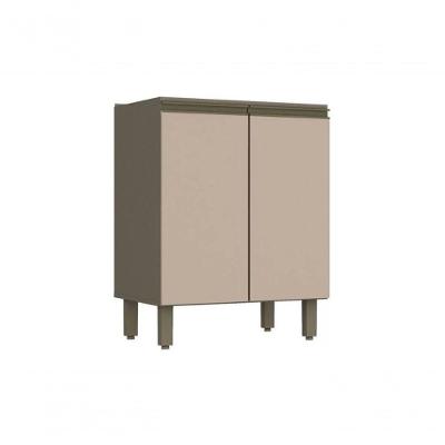 Gabinete de Cozinha Modulado Balcão Connect c/ 2 Portas s/ Tampo 60cm Off White - Henn