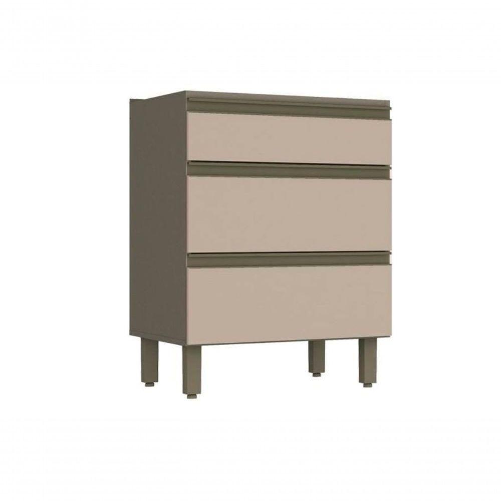 Gabinete De Cozinha Modulado Balcão Connect C/ 3 Gavetas S/ Tampo 60cm Off White - Henn - 1