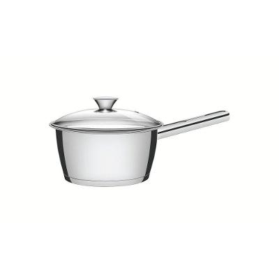 Panela Tramontina Allegra Em Aço Inox Com Fundo Triplo E Tampa De Vidro 18 Cm Tramontina