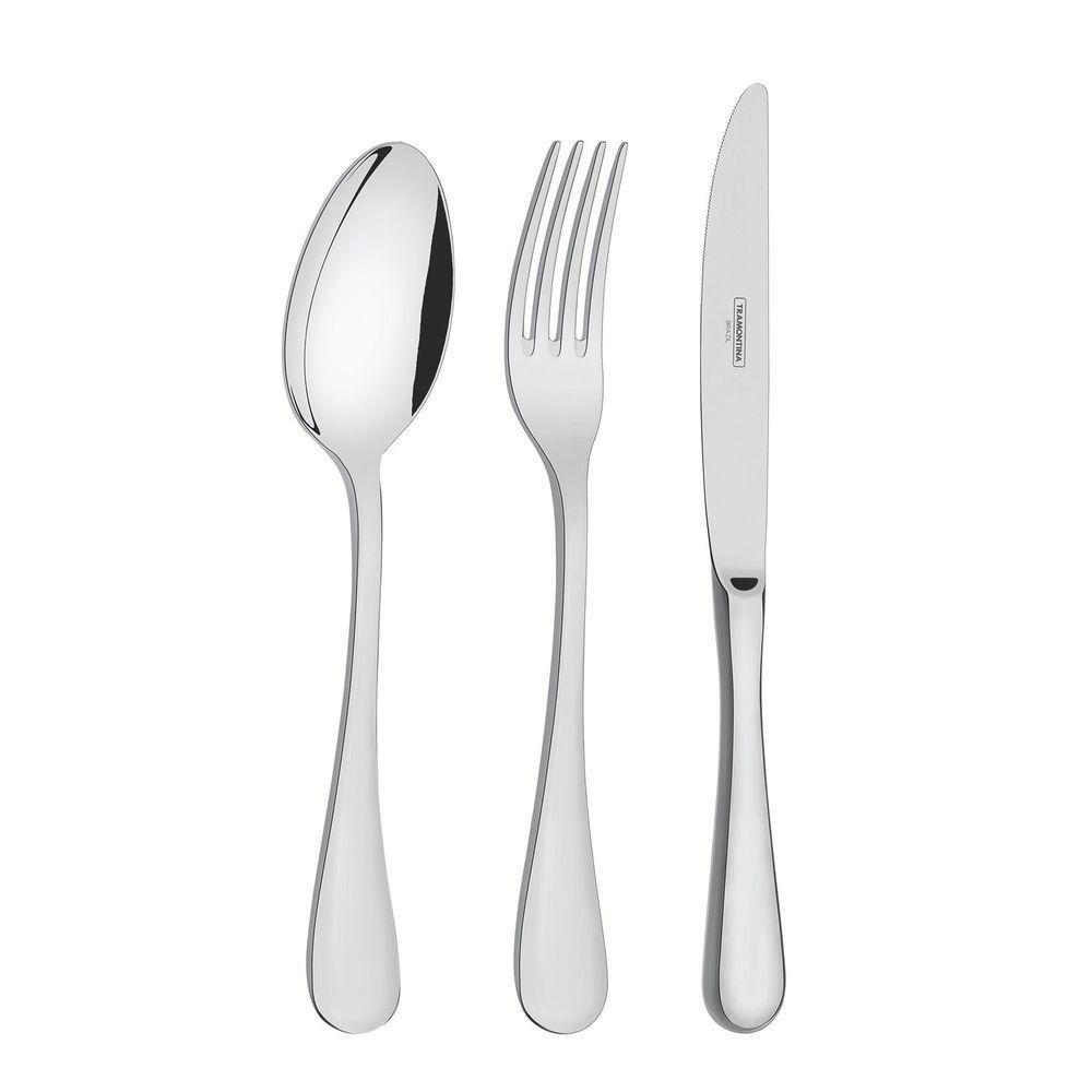 Faqueiro Classic Em Aço Inox Com Facas De Mesa Forjadas Acabamento Brilho 24 Peças - 4