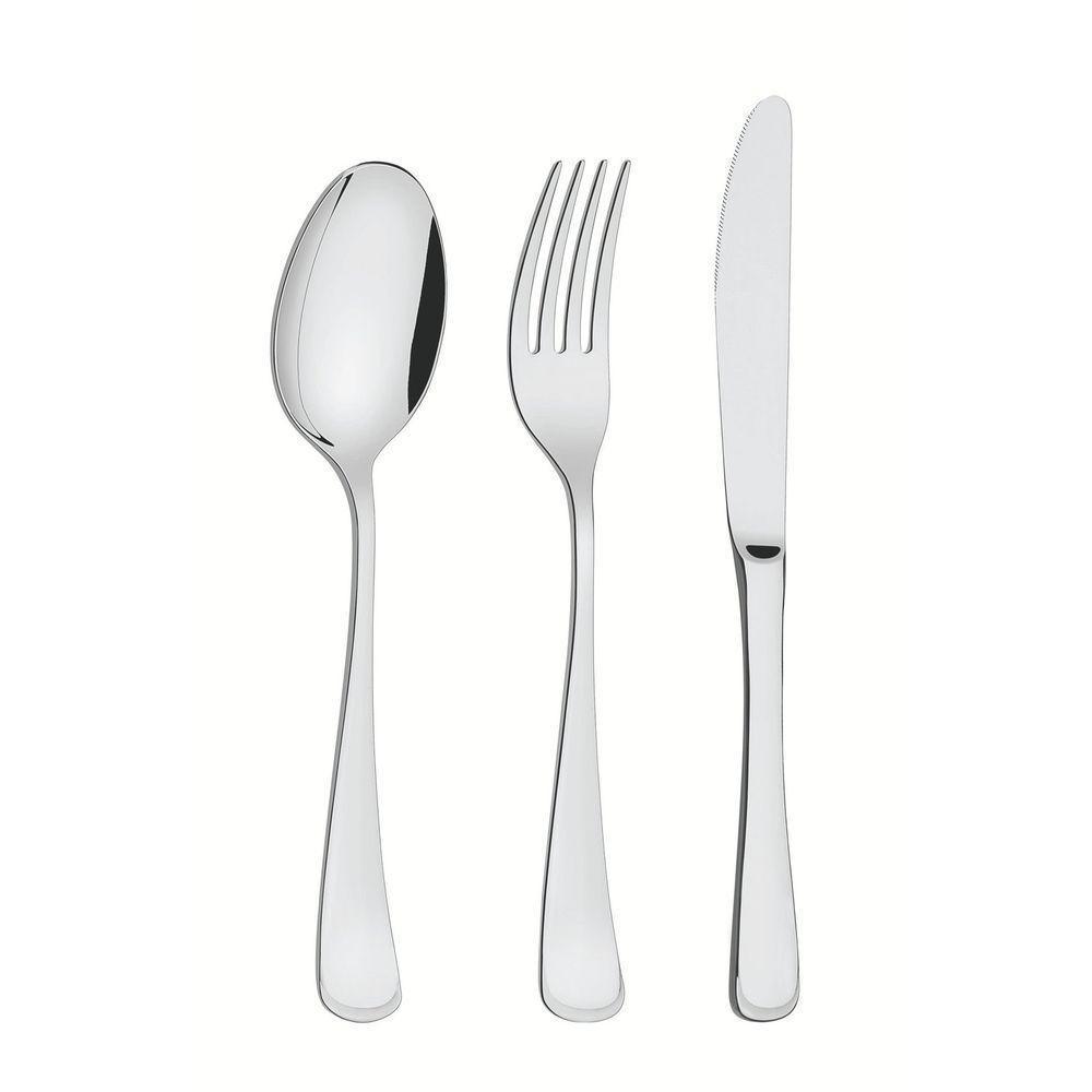 Faqueiro Mônaco Em Aço Inox Com Facas De Mesa Forjadas 6mm Acabamento Alto Brilho 101 Peç - 5