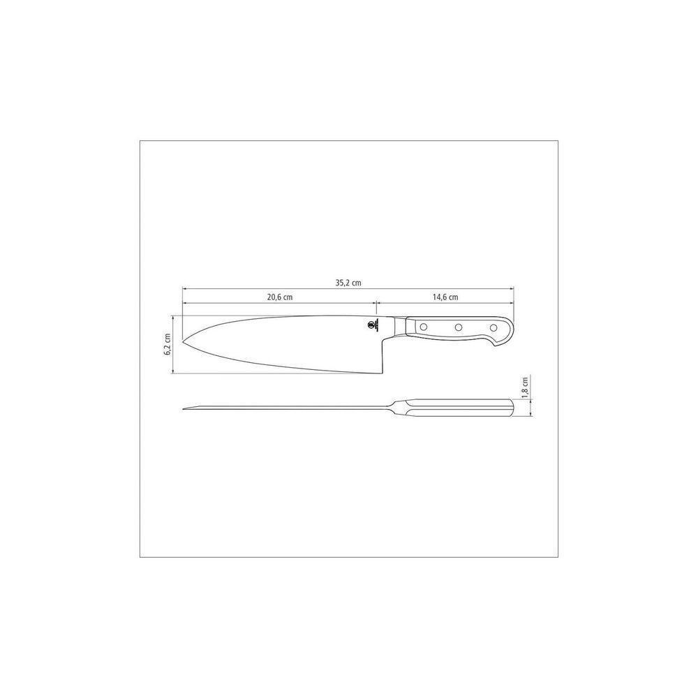 Faca Deba Sushi Com Lâmina Em Aço Inox E Cabo De Policarbonato Com Fibra De Vidro 8" - 4