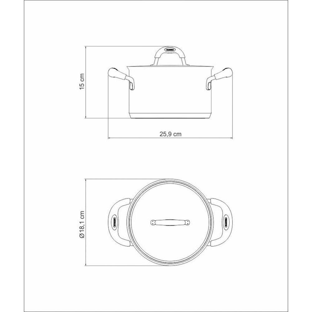 Caçarola Duo Silicone Funda Em Aço Inox Fundo Triplo Com Tampa E Alças Em Silicone 16 Cm - 9