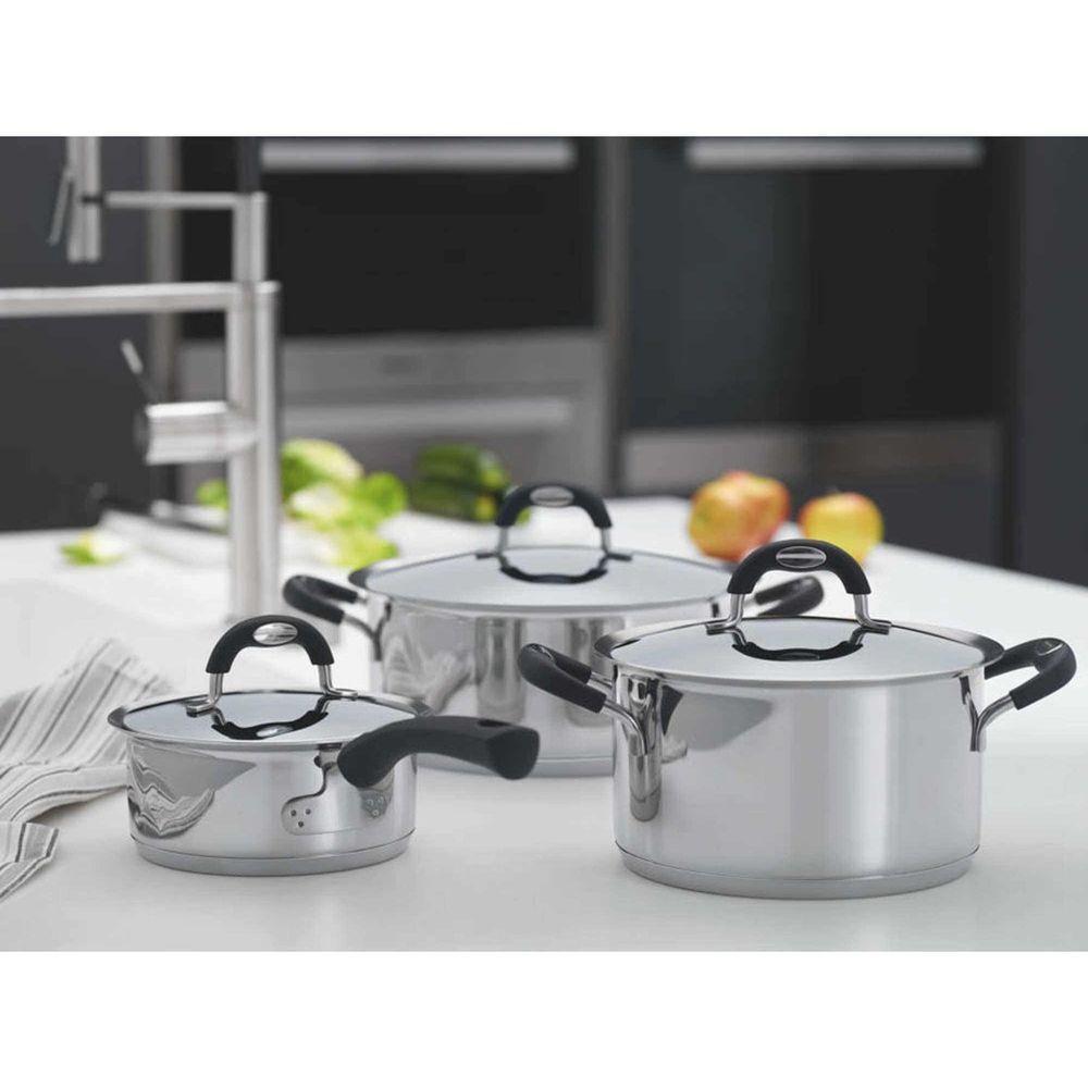 Caçarola Duo Silicone Funda Em Aço Inox Fundo Triplo Com Tampa E Alças Em Silicone 16 Cm - 10