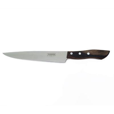 Faca De Carne Tramontina 8" Lâmina Aço Inox E Cabo Madeira Polywood Castanho Tramontina