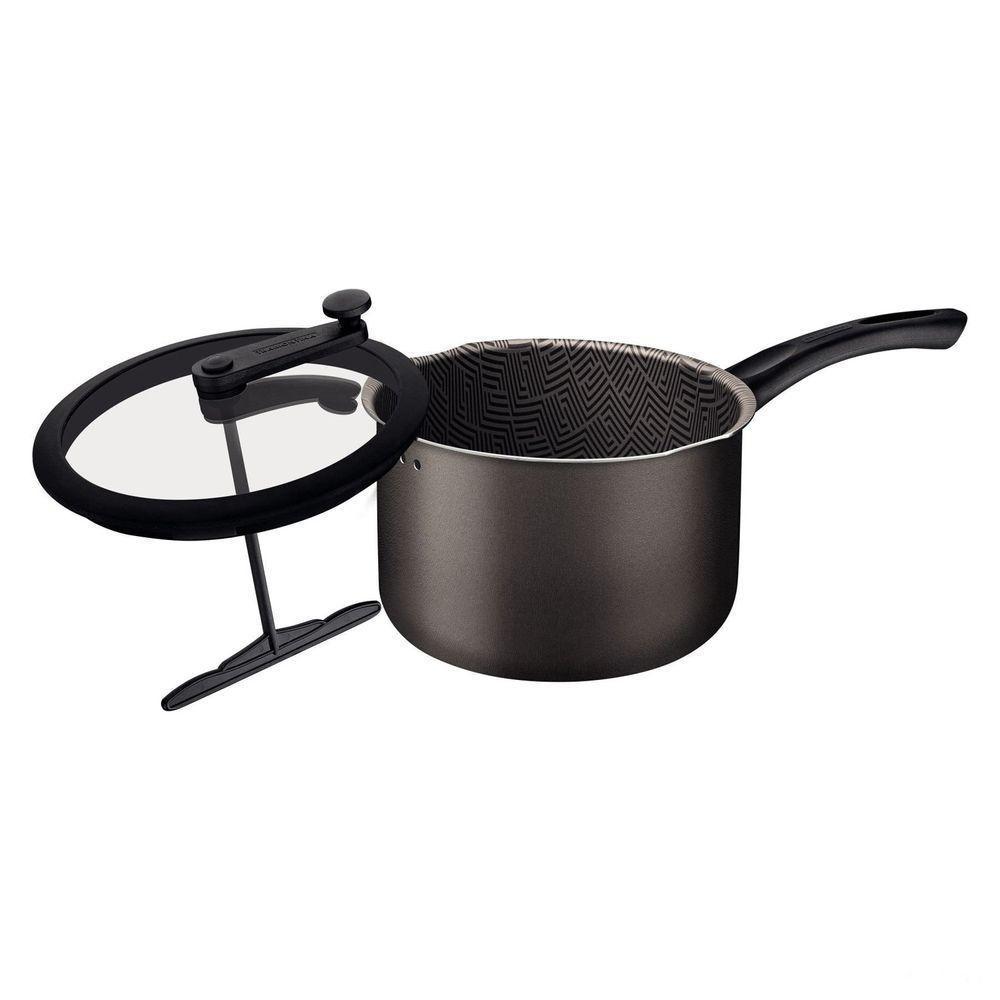 Pipoqueira Paris Antiaderente Starflon Max Chumbo Com Tampa De Vidro 22 Cm 4,8 L - 4