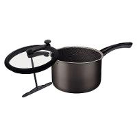 Pipoqueira Paris Antiaderente Starflon Max Chumbo Com Tampa De Vidro 22 Cm 4,8 L