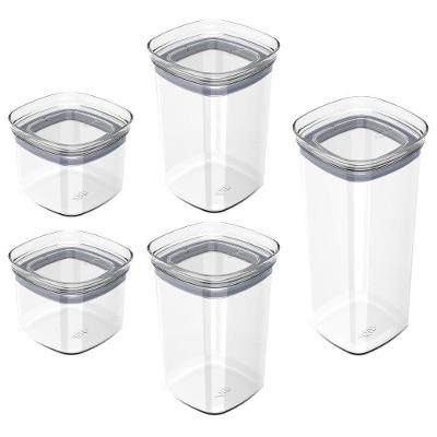 Conjunto De Potes Herméticos Block Modular 5 Peças Transparente
