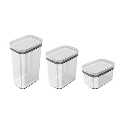 Conjunto De Potes Herméticos Block Modular 3 Peças Transparente Com Tampa Branca