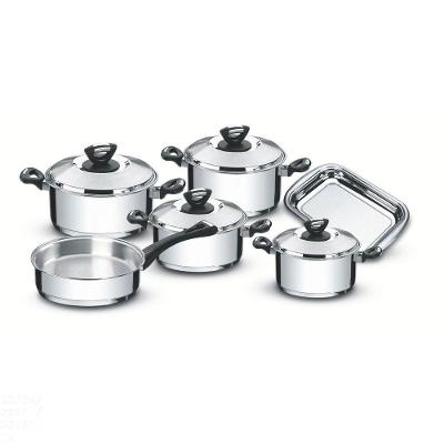 Jogo De Panelas Solar Baquelite Em Aço Inox Fundo Triplo Com Cabos E Alças De Baquelite 6