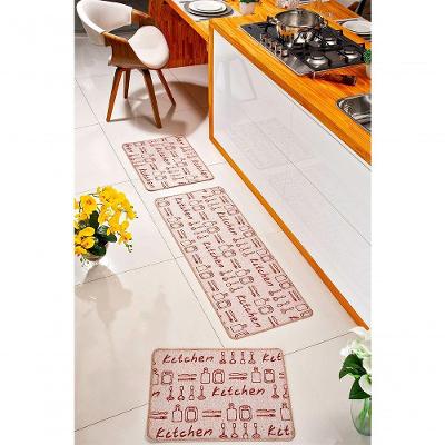 Kit 3pçs Tapete Cozinha Prátik Jacquard Kitchen Laranja