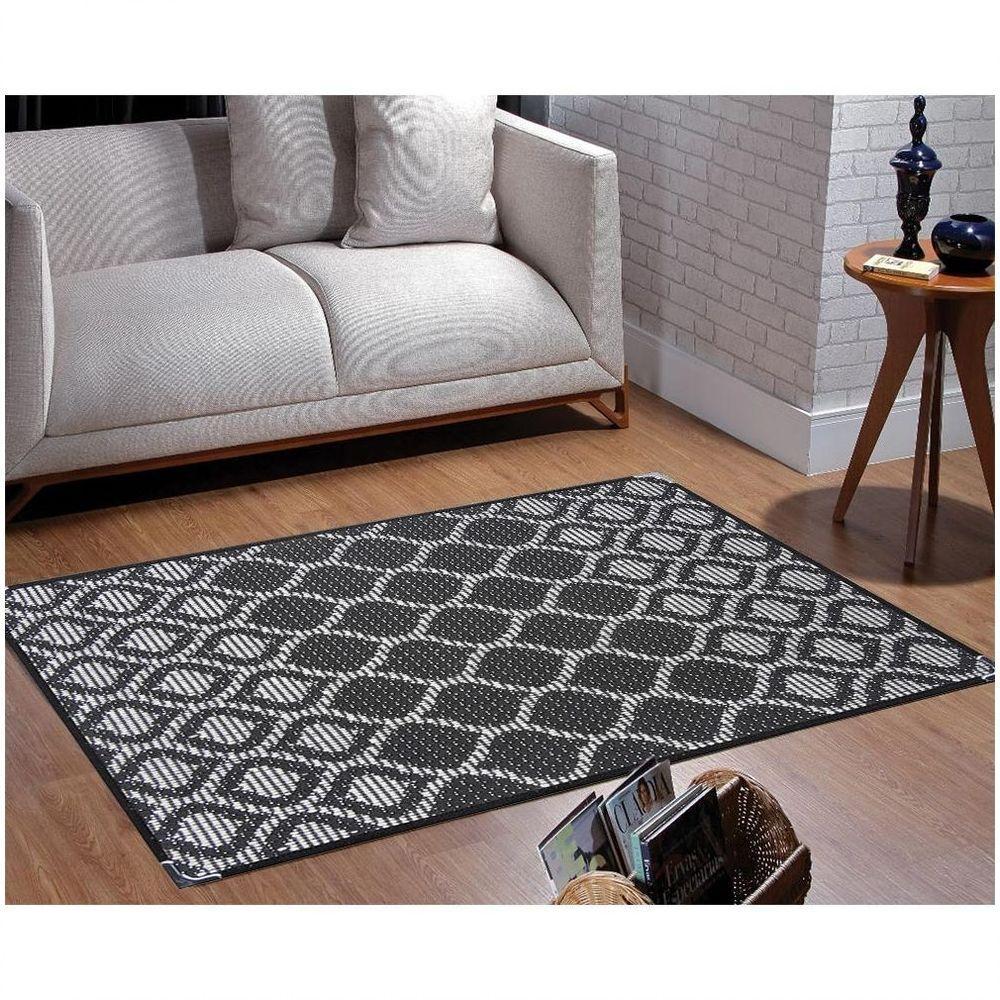Tapete Sisal Sala 2,00 X 2,50 Antider. Preto/ Cinza S-566 - 1
