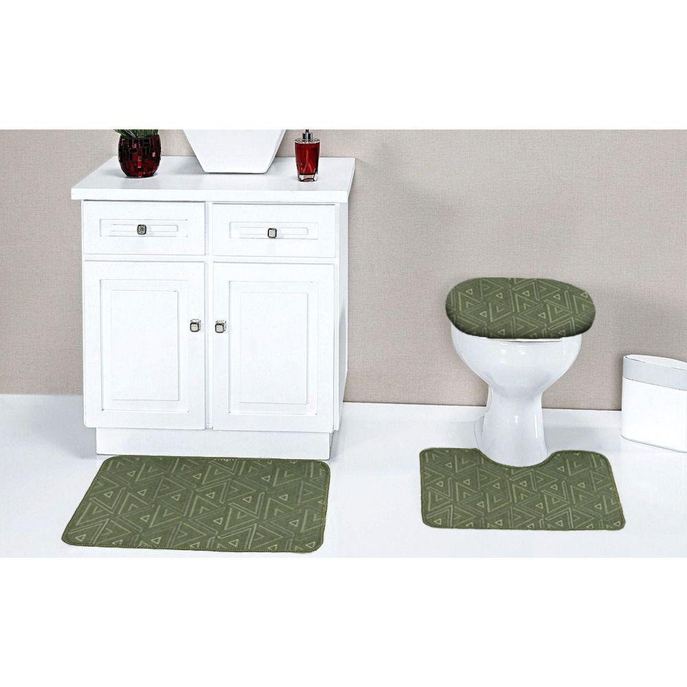 Jogo Tapete Banheiro Kit 3 Pçs Antiderrapante Fendi Hbkb-10 - 1