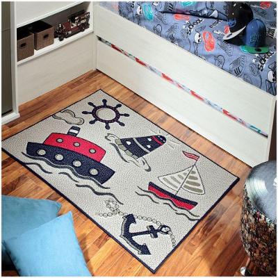 Tapete Infantil 1,00X1,50 Antiderrapante Quarto Marinho I-84