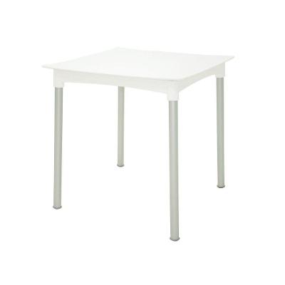Mesa Quadrada Diana Branca Com Pernas Em Alumínio 92352/010