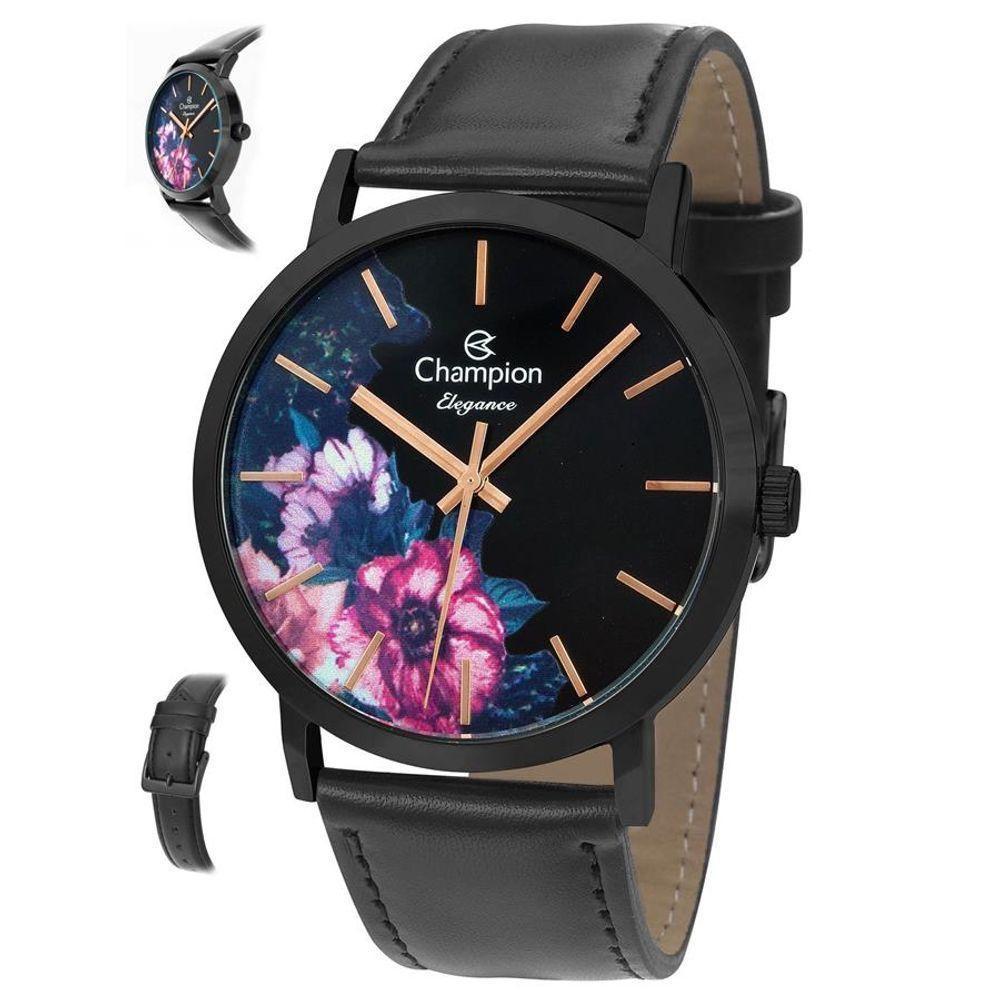 Relógio Champion Feminino Ref: Cn20720m Prateado Flor - 1